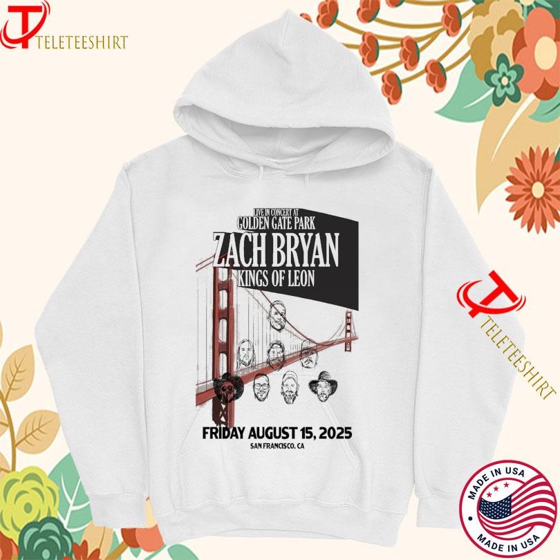 Zach Bryan Friday August 15 2025 Golden Gate Park San Francisco, Ca Tour Hoodie