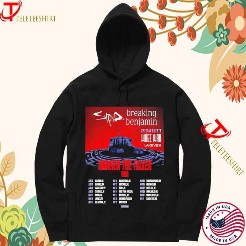 Wage War Breaking Benjamin Awaken The Fallen Tour 2025 Hoodie
