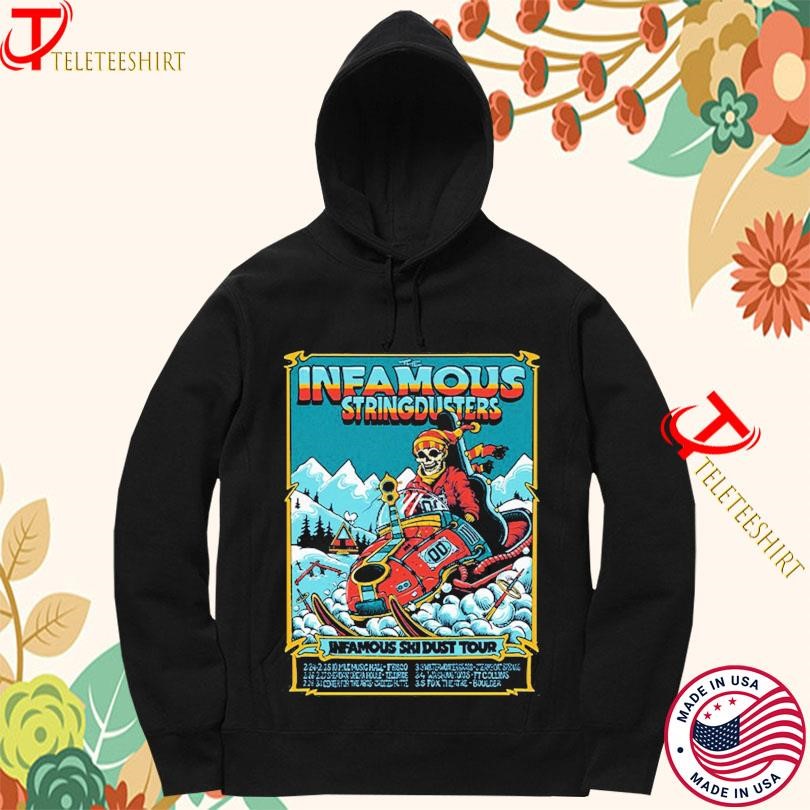 The Infamous Stringdusters 2025 Tour Ski Dust Skeleton Hoodie