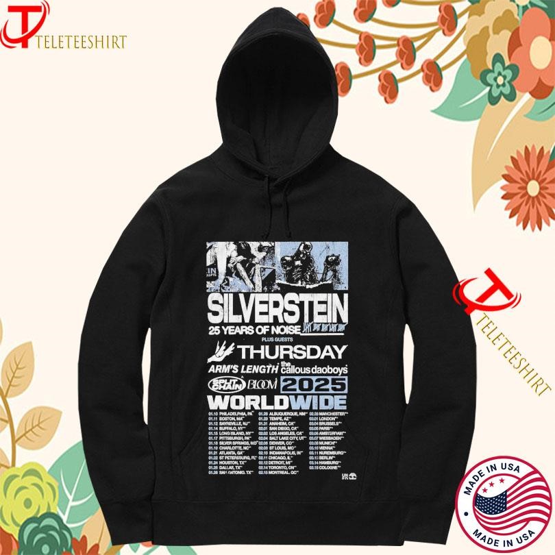 Silverstein 25 Years Of Noise World Wide 2025 Tour Hoodie