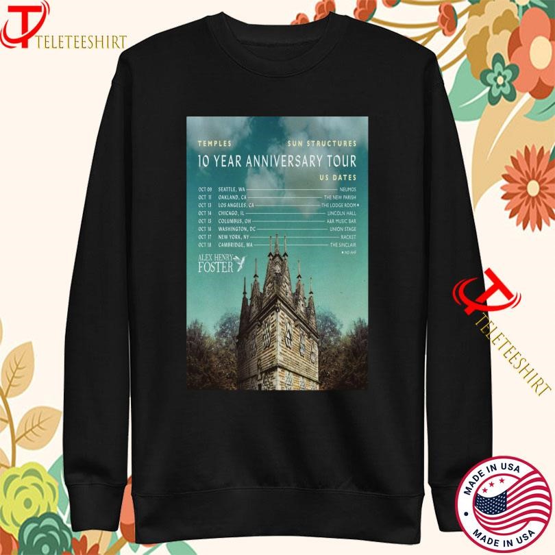 Temples Sun Structures 2025 Us Dates 10 Year Anniversary Tour Sweatshirt