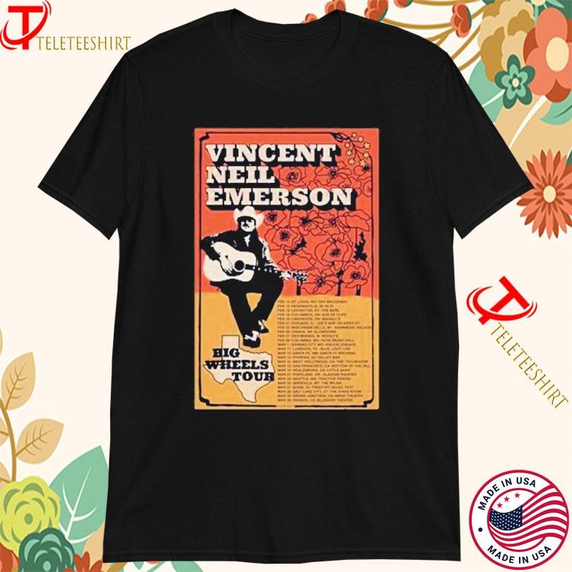 Vincent Neil Shirt, Vincent Neil Emerson Big Wheels 2025 Tour T-Shirt