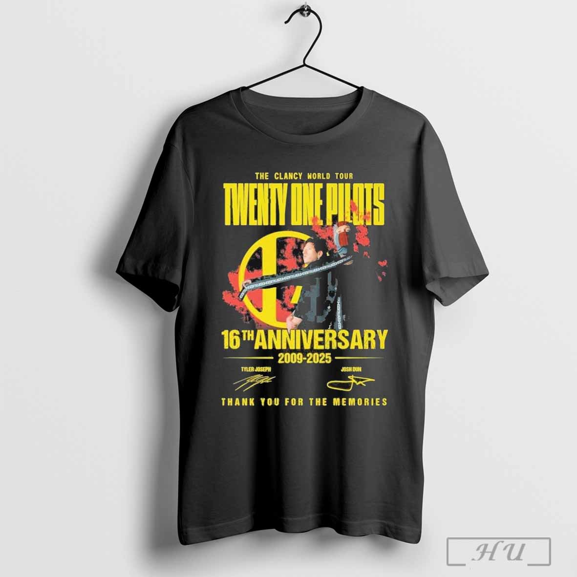Twenty One Shirt, Twenty One Pilots The Clancy World Tour 16Th Anniversary 2009 2025 Signature Thank You For The Memories T Shirt