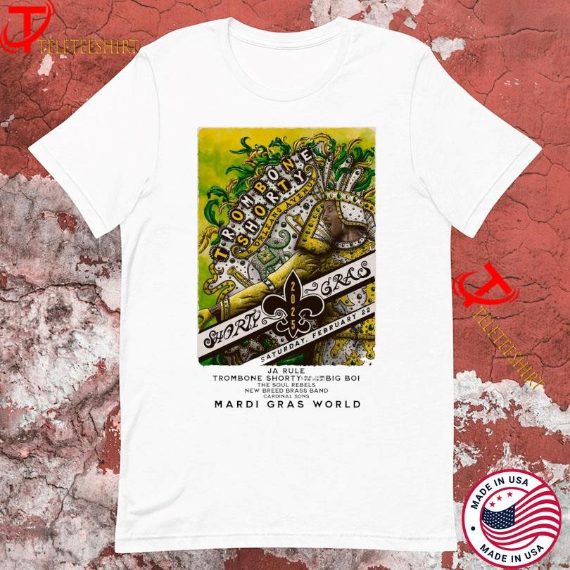 Trombone Shorty Shirt, Trombone Shorty At Mardi Gras World In New Orleans, La On Feb 22 2025 Tour T-Shirt