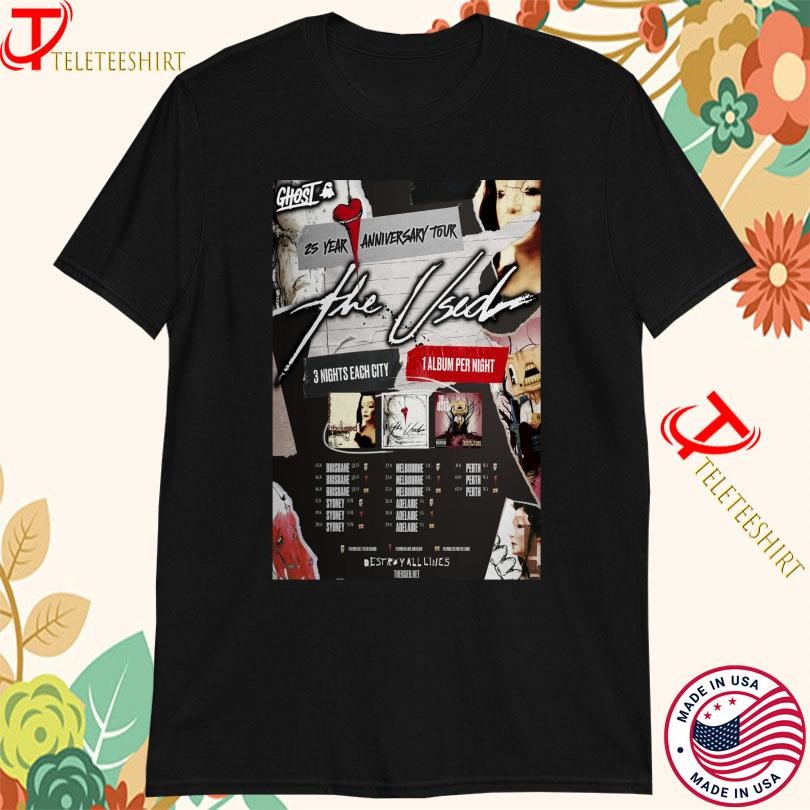 The Used Shirt, The Used 25 Year Anniversary Tour 2025 T-Shirt