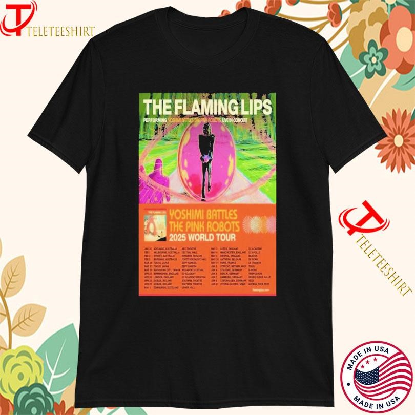 The Flaming Shirt, The Flaming Lips Yoshimi Battles The Pink Robots World Tour 2025 T-Shirt