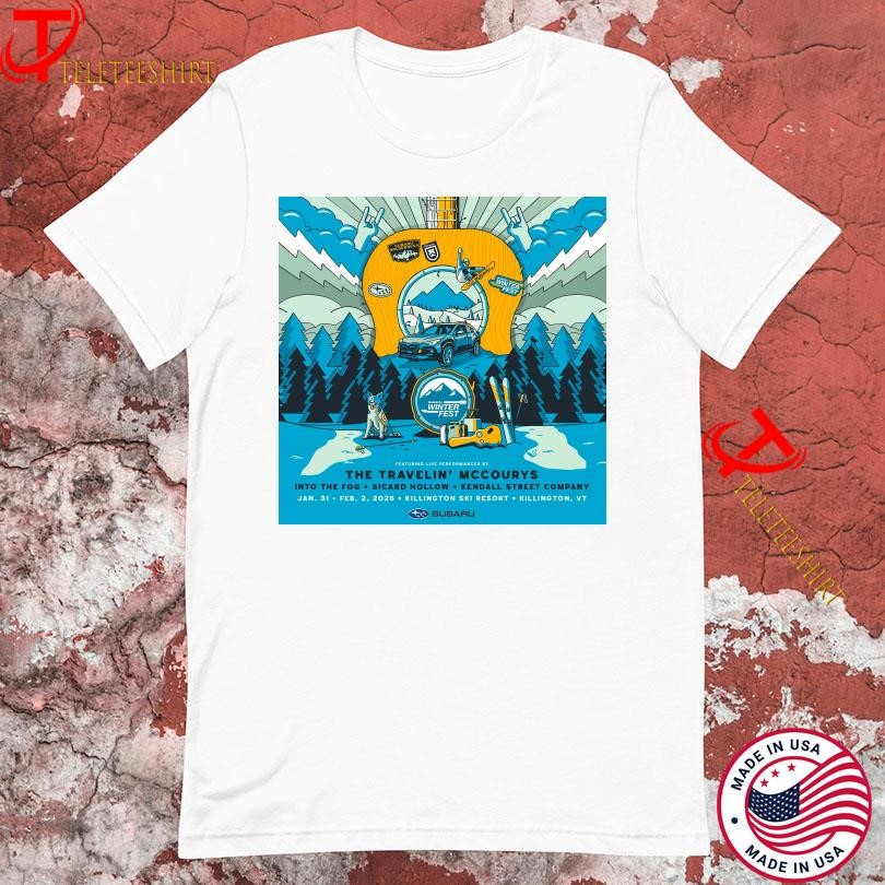 Subaru Winter Shirt, Subaru Winter Fest Jan 31-Feb 2 2025 In Killington Vt The Travelin Mccourys T-Shirt