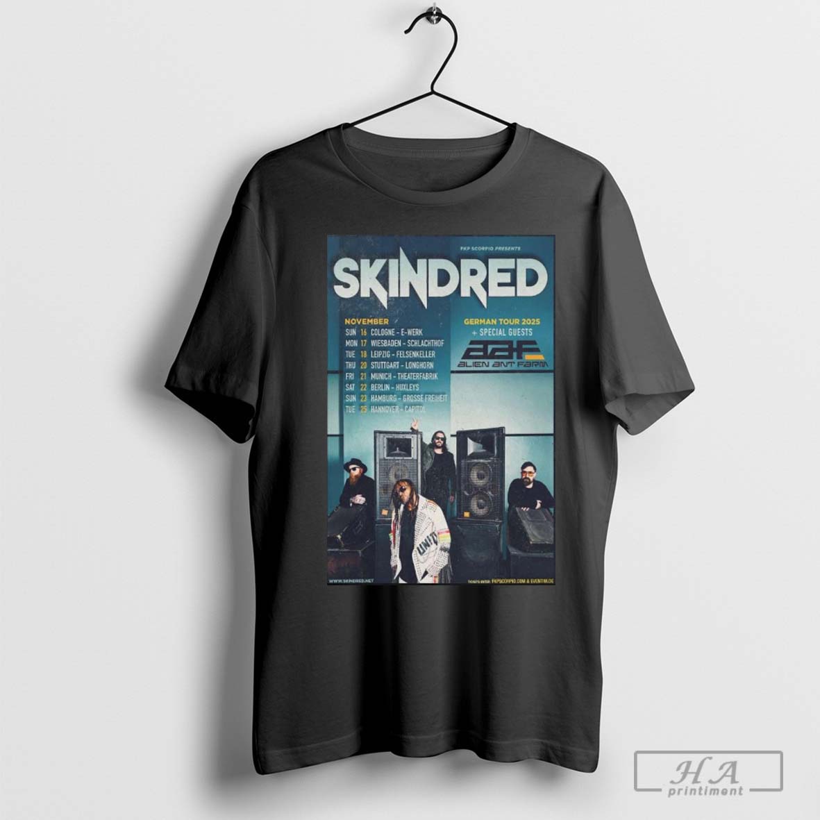 Skindred Fkp Shirt, Skindred Fkp Scorpio Presents 2025 German Tour Shirt