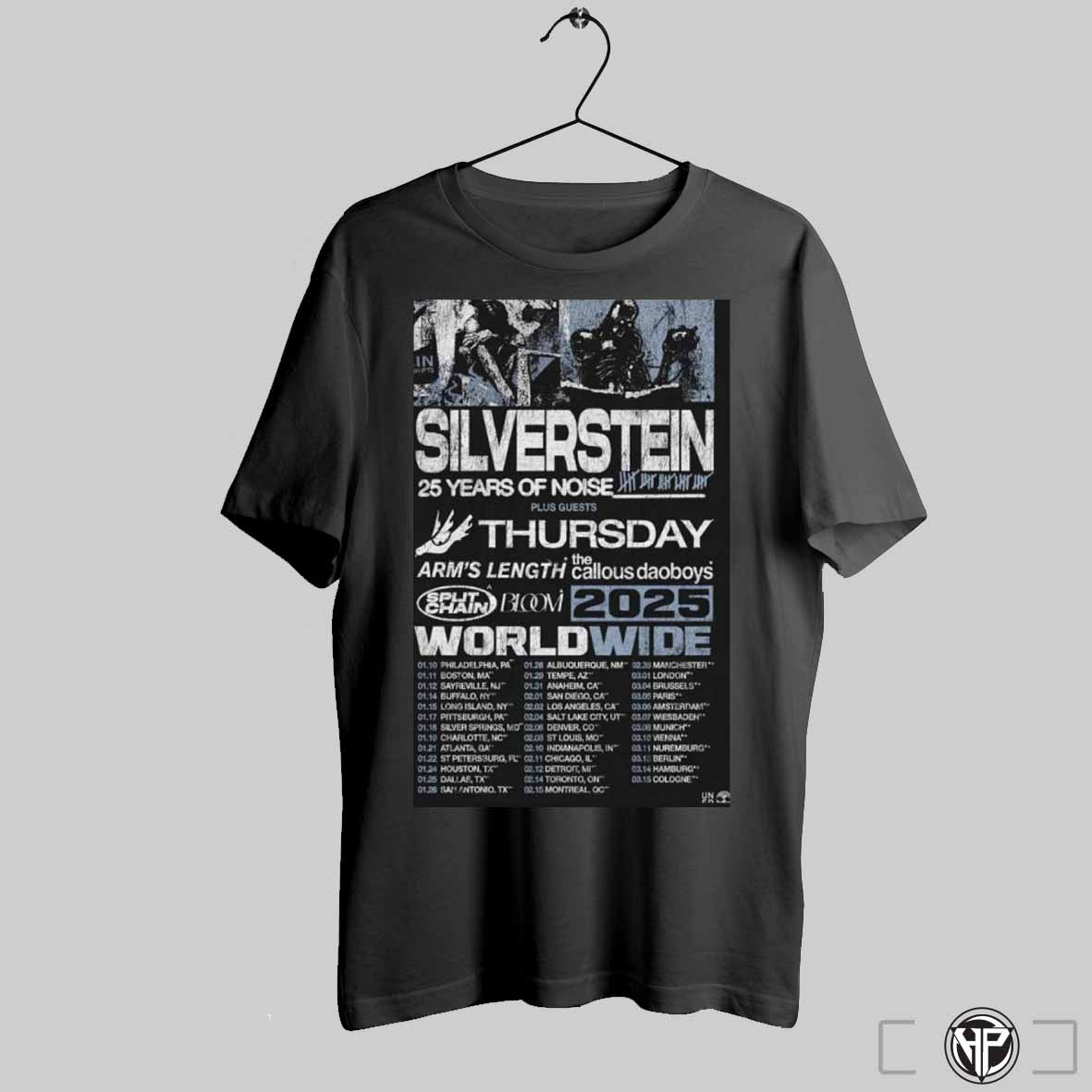 Silverstein Worldwide Shirt, Silverstein 25 Years Of Noise Worldwide Tour 2025 Shirt Trending Sweatshirt