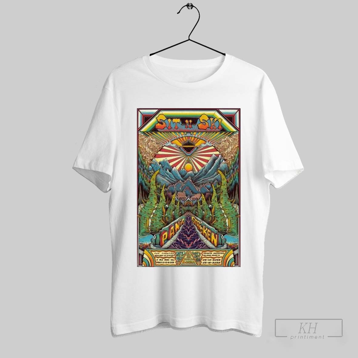 Show Panic Shirt, Official Show Panic Stricken Sit N Ski Tour 13 16 February 2025 T-Shirt