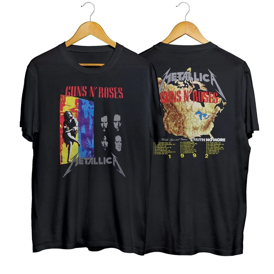 1992 Guns N-Roses Metallica Tour Shirt, Vintage Metallica Tour Shirt, Metallica Band Tshirt, Metallica Band Shirt