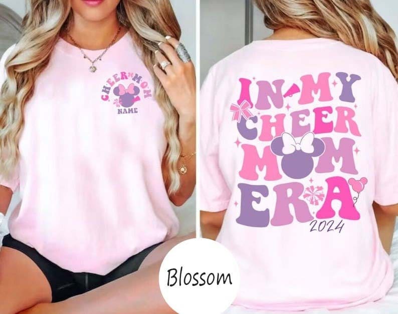 2-Sided Personalized Disney Mom Era 2024 Shirt, Cheer Mom Dad Shirt, Disney Tshirt