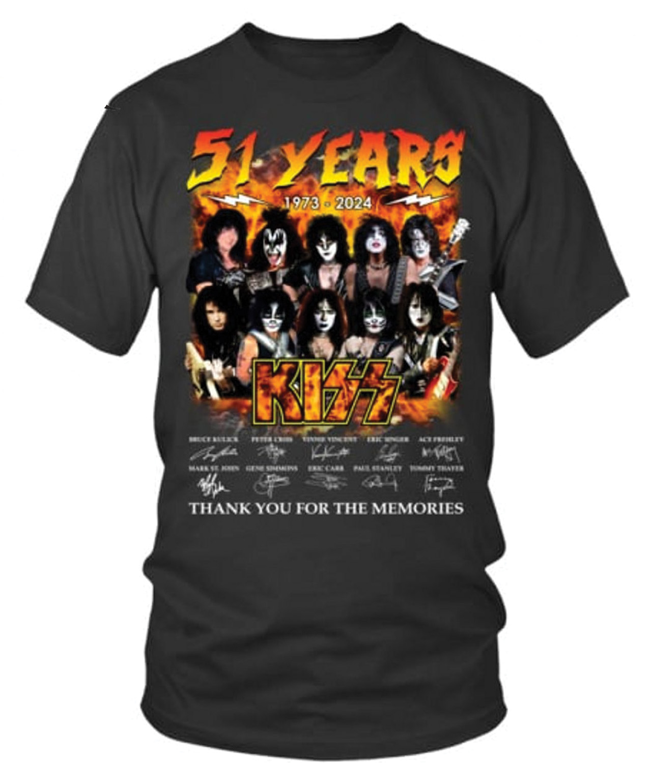 New 51 Years 1973-2024 Kiss Band Thank You Shirt