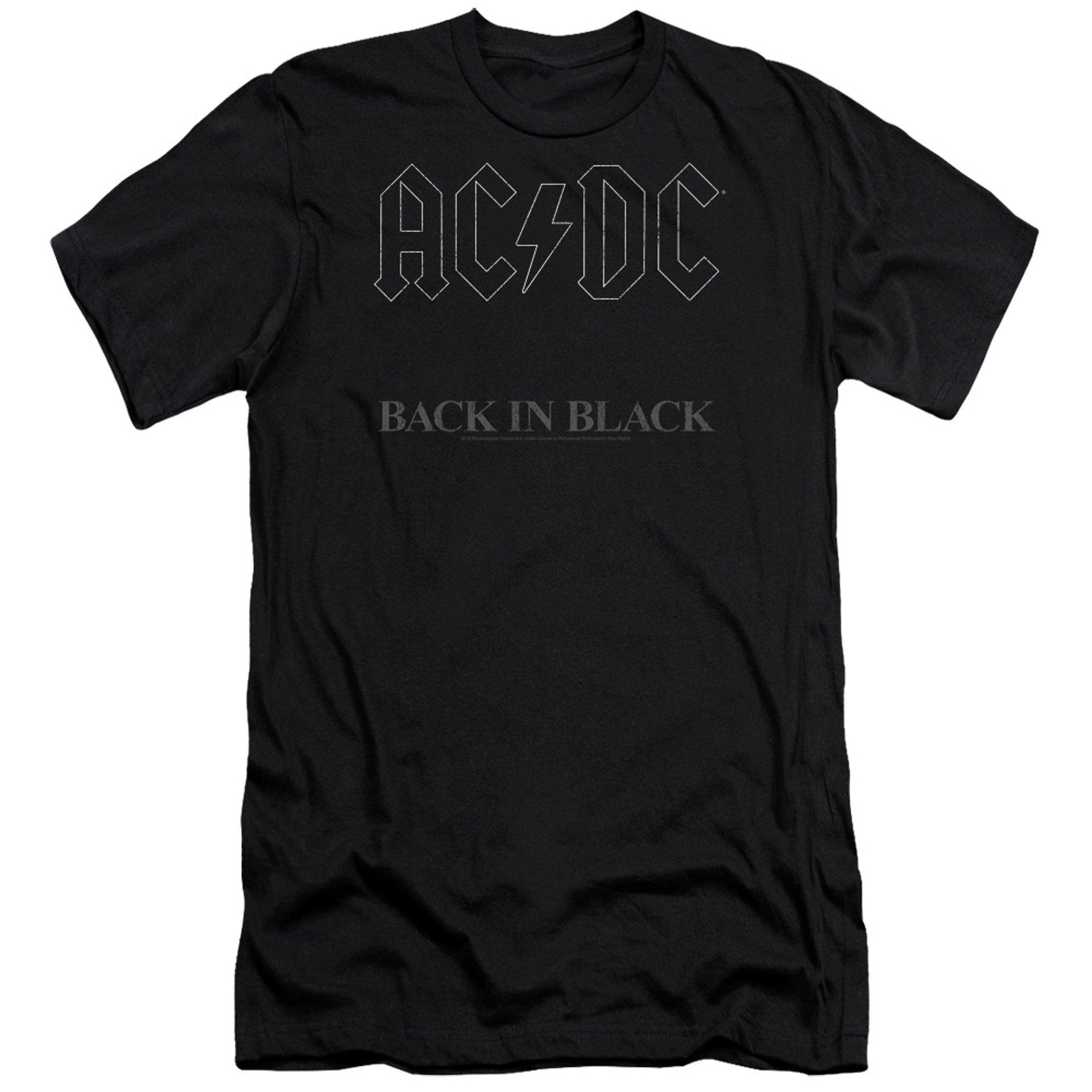 acdc back in black premuim canvas adult slim fit t shirt black 6003 aeibz