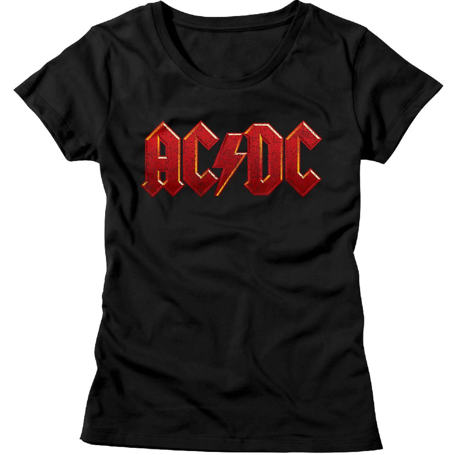 acdc distressed red black junior womens t shirt 3232 ddt8n
