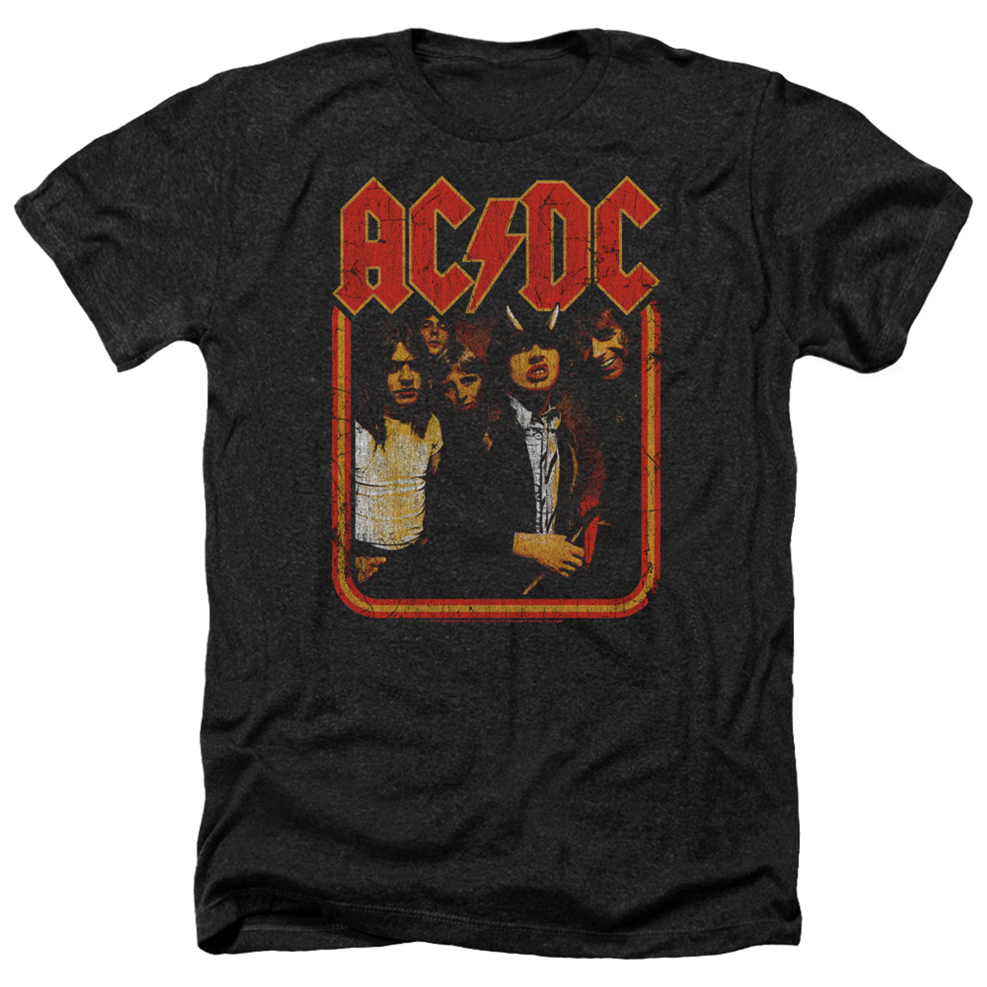 acdc group distressed adult heather t shirt black 8276 tddcq
