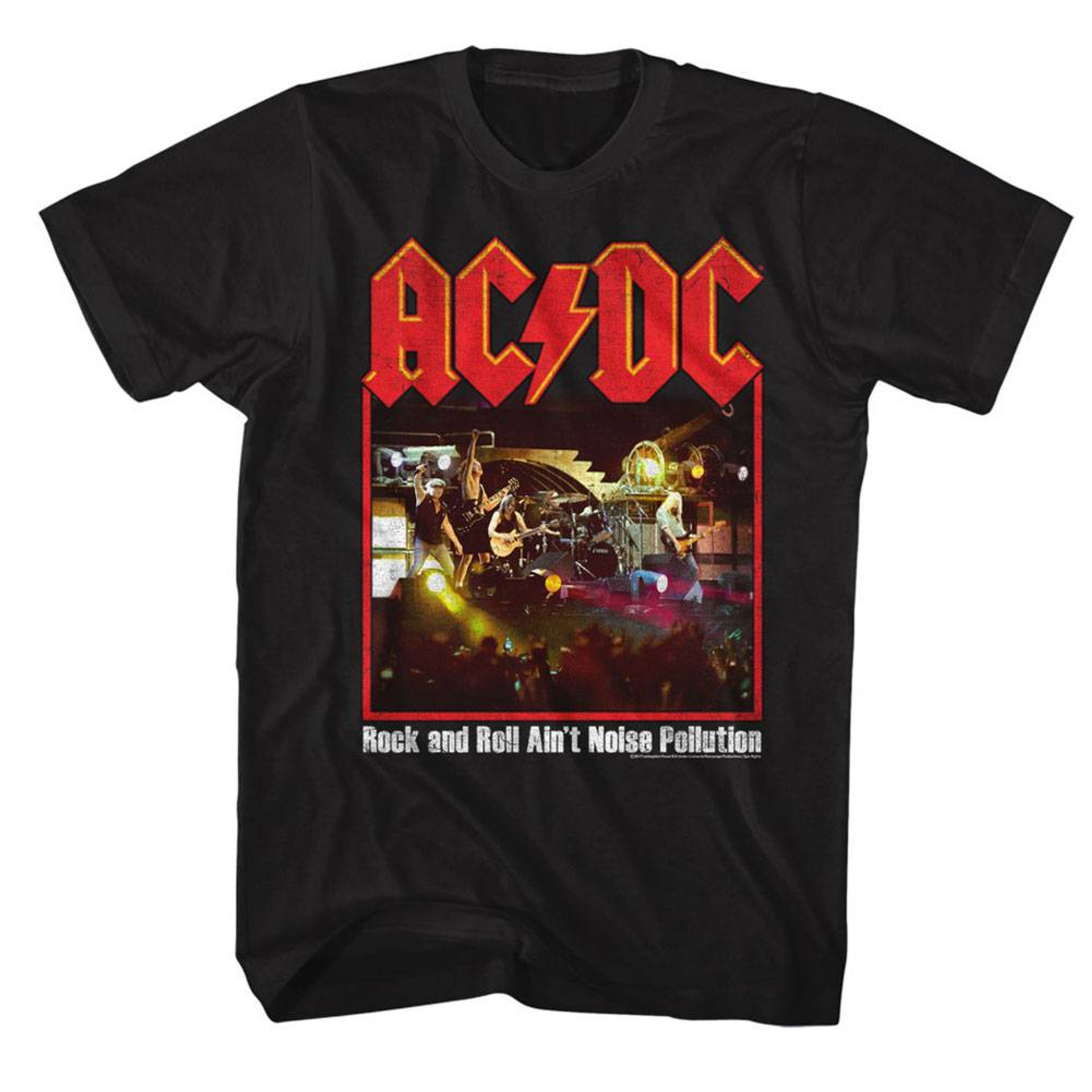 acdc noise pollution black adult t shirt 9089 kaqwc