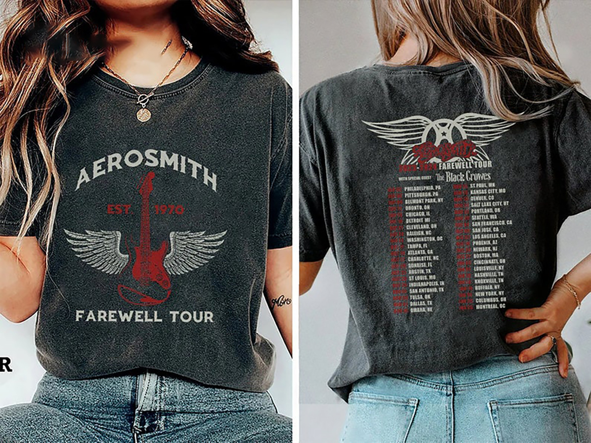Aerosmith Tour 2023 2024 Shirt, Aerosmith 2023 2024 Peace Out Farewell Tour Band T-Shirt