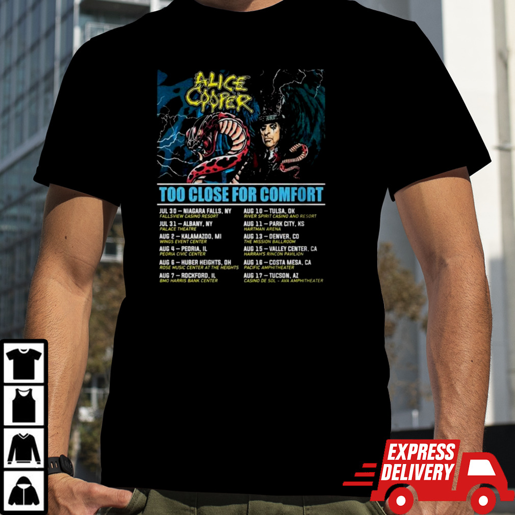 Alice Cooper Too Close For Comfort Schedule Tour 2024 Shirt