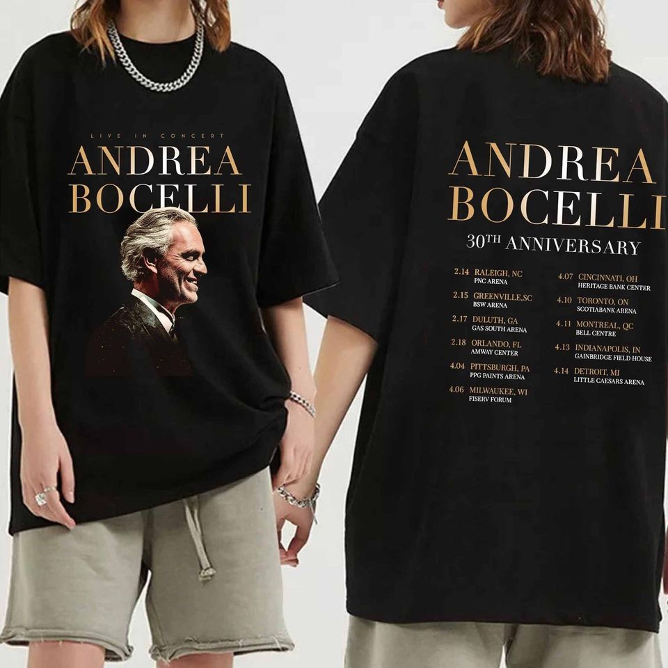 Andrea Bocelli 2024 Tour Shirt, Andrea Bocelli 30Th Anniversary Tour Shirt