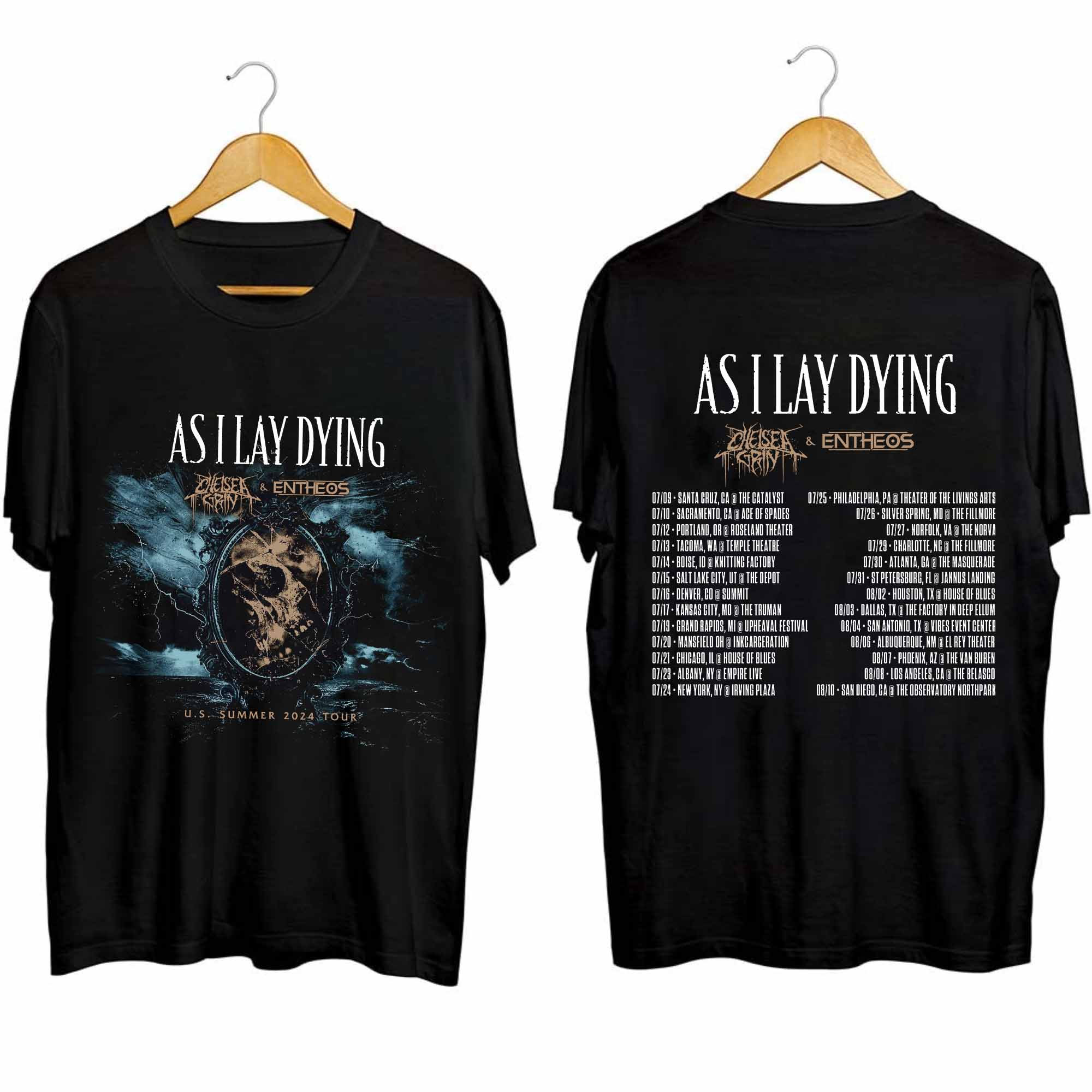 As I Lay Dying Us Summer Tour 2024 Shirt, Premium Shirt, Ablum Music Shirt, Fan Shirt, Tour Shirt
