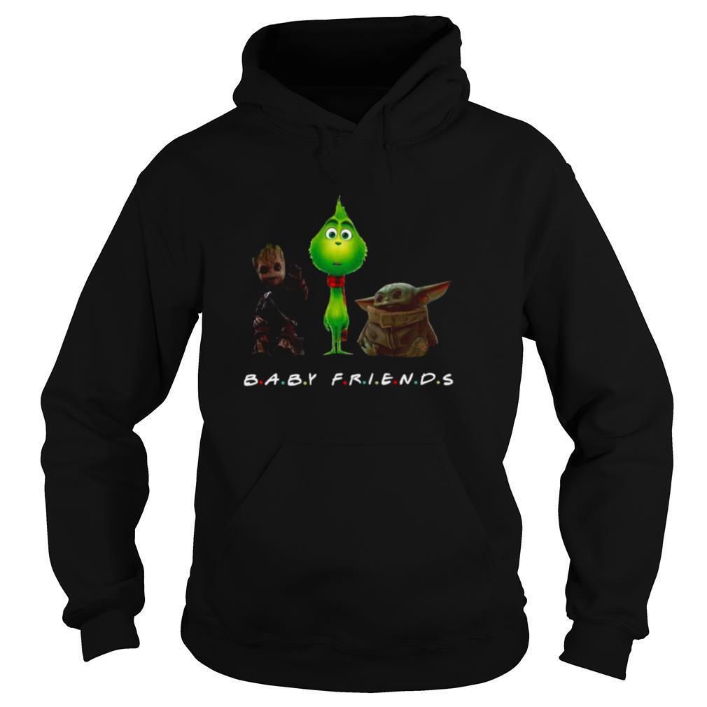 Baby Yoda Hoodie, Baby Groot And The Grinch And Baby Yoda Baby Friends Hoodie