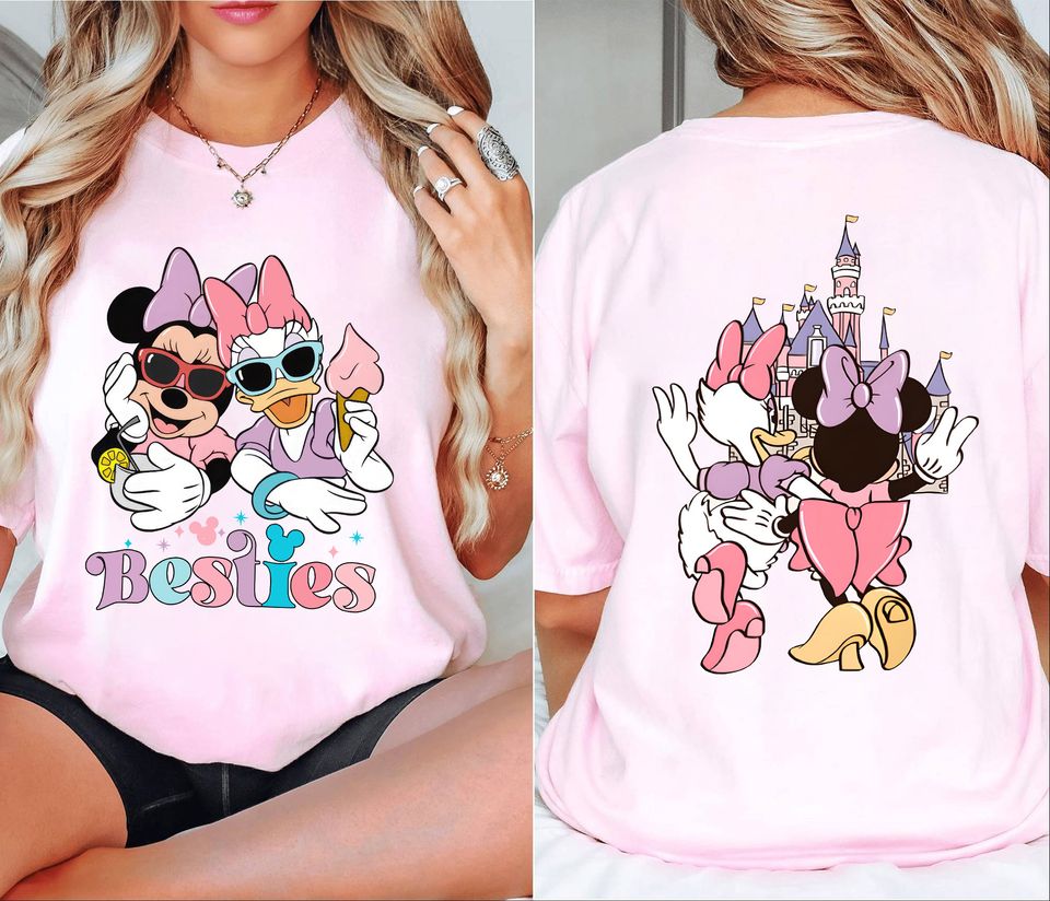 Besties Shirts, Theme Park Shirt, Minnie And Daisy Shirt, 2 Side Shirt, Disney Girl Trip Shirt, Disney Woman Shirt