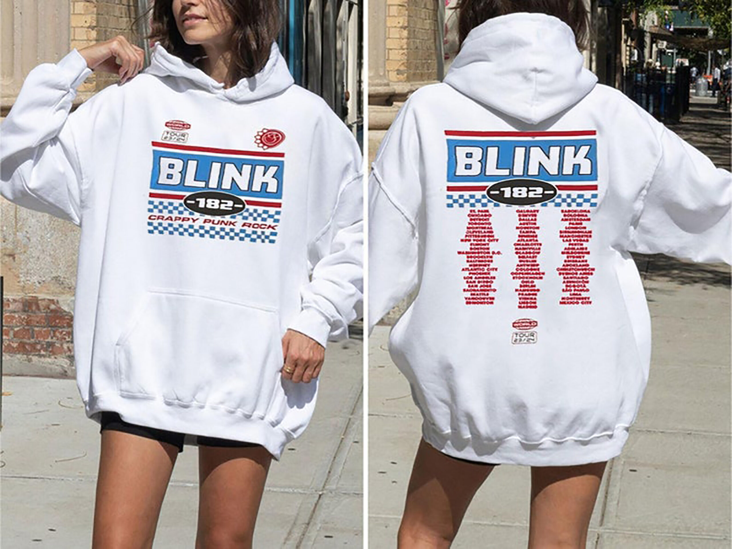 Blink 182 2Sided Hoodie, Vintage Blink 182 Shirt, Blink 182 Rock Hoodie
