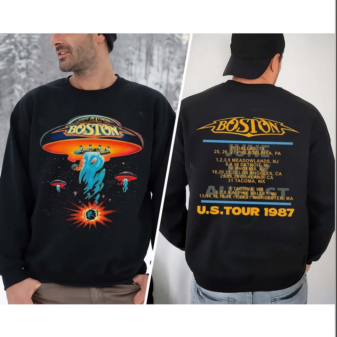 Boston Rock Band Concert Tour 1987 Sweatshirt, Boston Tour Shirt, Boston Rock Band Lovers, Anniversary Gift For Fans, Boston Sweater