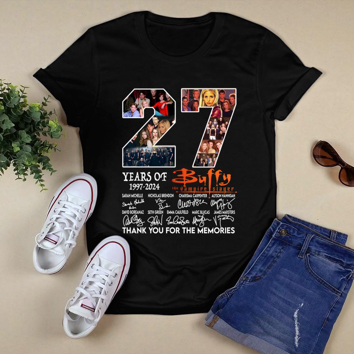 Buffy The Vampire Slayer 27 Years 1997 2024 Signatures Shirt,Tour 2024 Shirt 