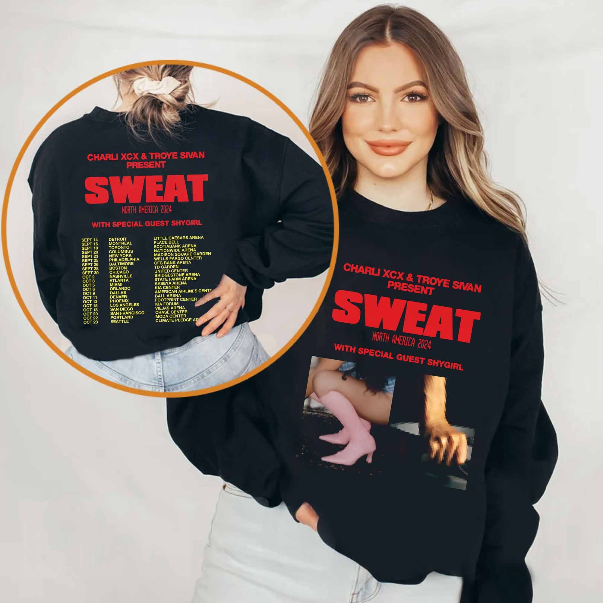 Charli Xcx And Troye Sivan - Sweat 2024 Tour Shirt, Charli Xcx Fan Gift