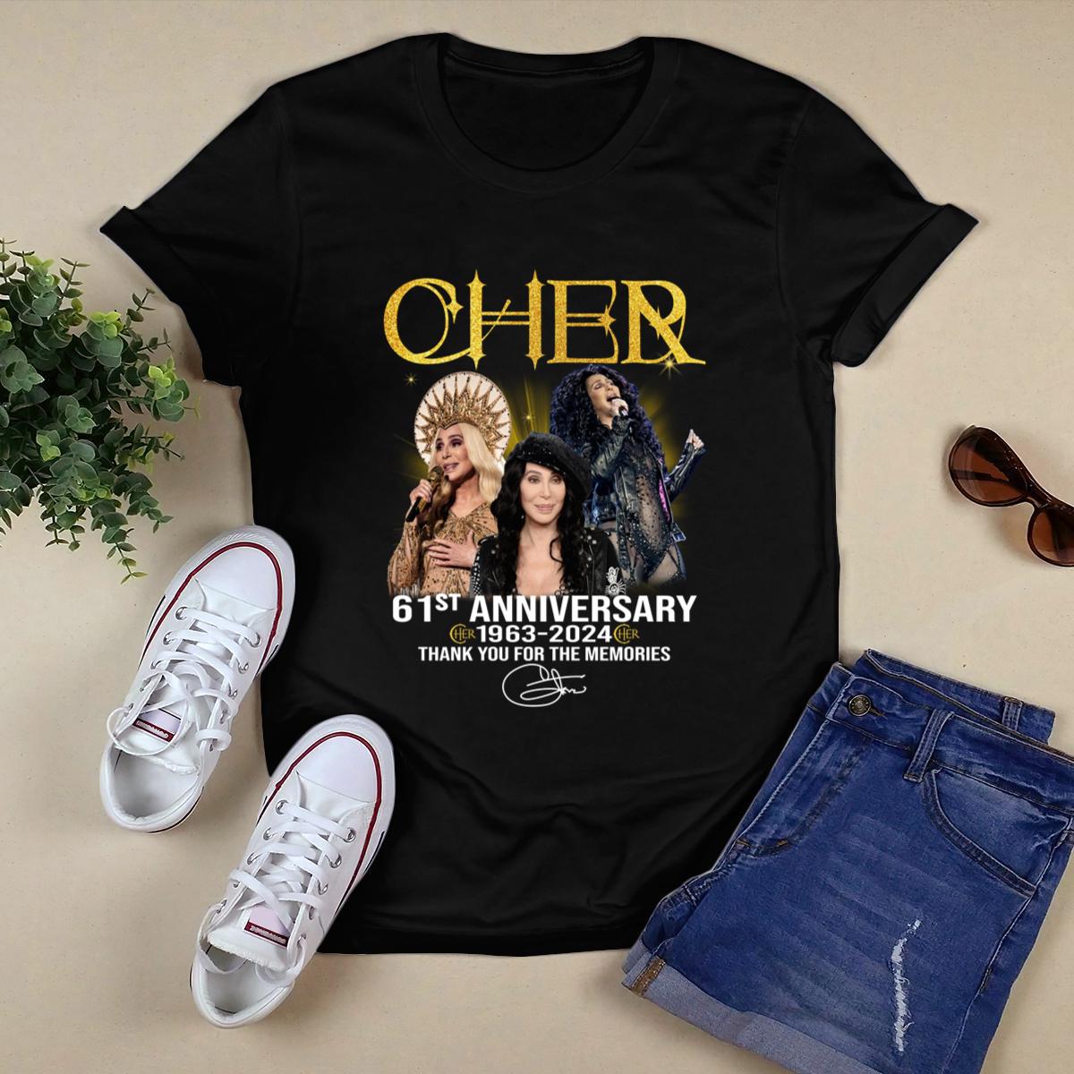Cher 61St Anniversary 1963 2024 Thank You For The Memories Shirt,Tour 2024 Shirt 