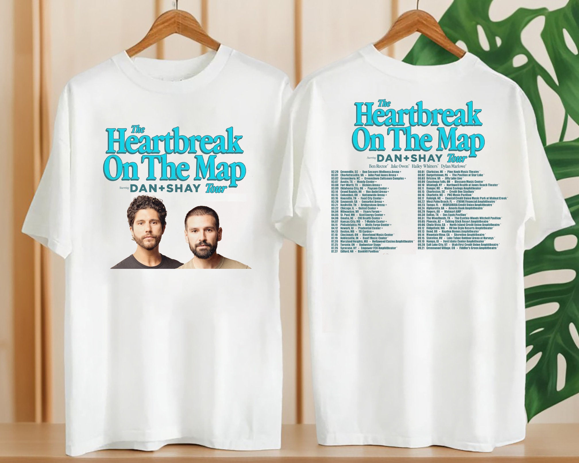Dan And Shay Tour Heartbreak On The Map 2024 T-Shirt, Dan + Shay Band Fan Gift Shirt