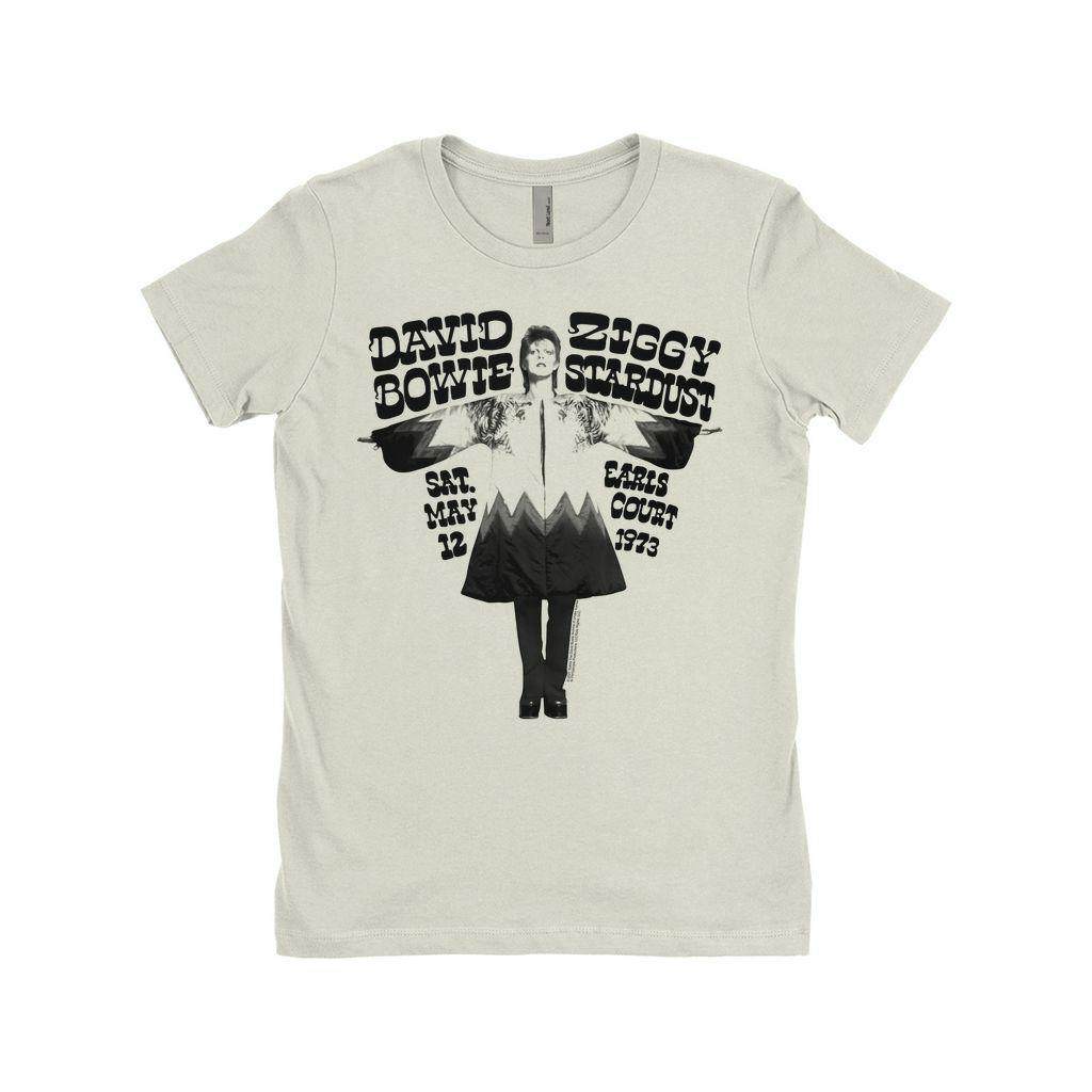 David Bowie Ladies Boyfriend T-Shirt,1973 Earls Court Promotion Shirt 