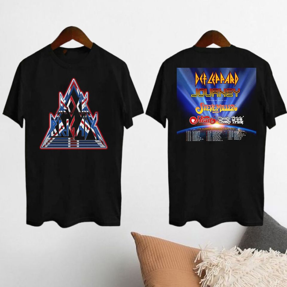 Def Leppard Graphic Shirt, Def Leppard And Journey Summer Stadium Tour 2024 Shirt, Journey Band Fan Shirt