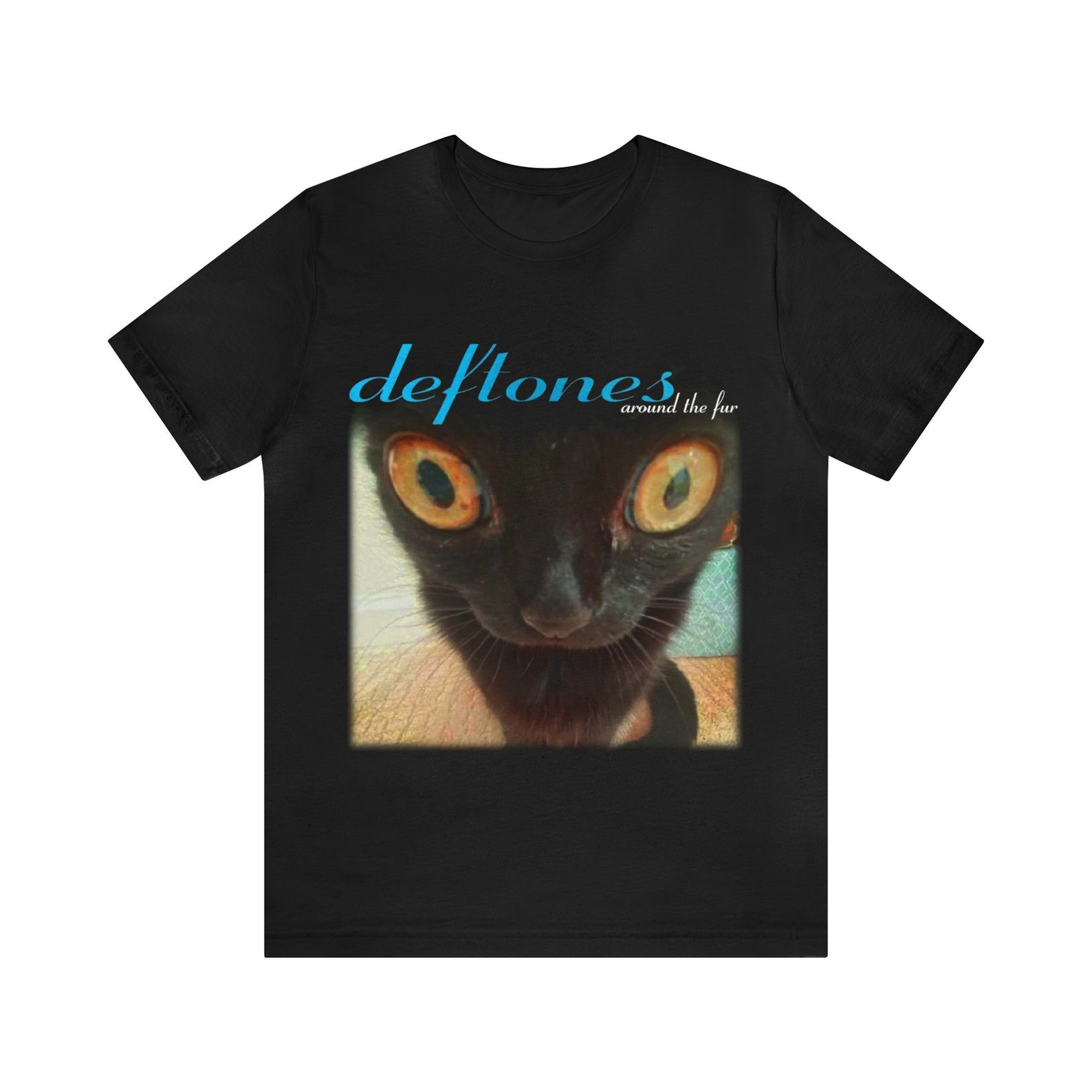 Deftones Around The Fur Cat Band Vtg Black Men Black Tee Shirt, Best Gift Birthday