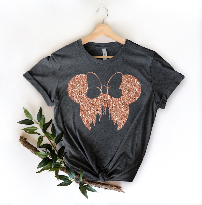 New Disney Family Shirt,Disney Shirt For Women,Disney Ear Shirt,Disney Mickey Silhouette Shirt,Tshirt For Kids.Disney Glitter Minnie Shirt