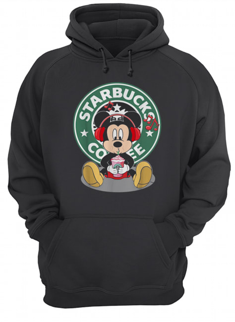 Disney Mickey Mouse Drinking Starbucks Coffee Hoodie