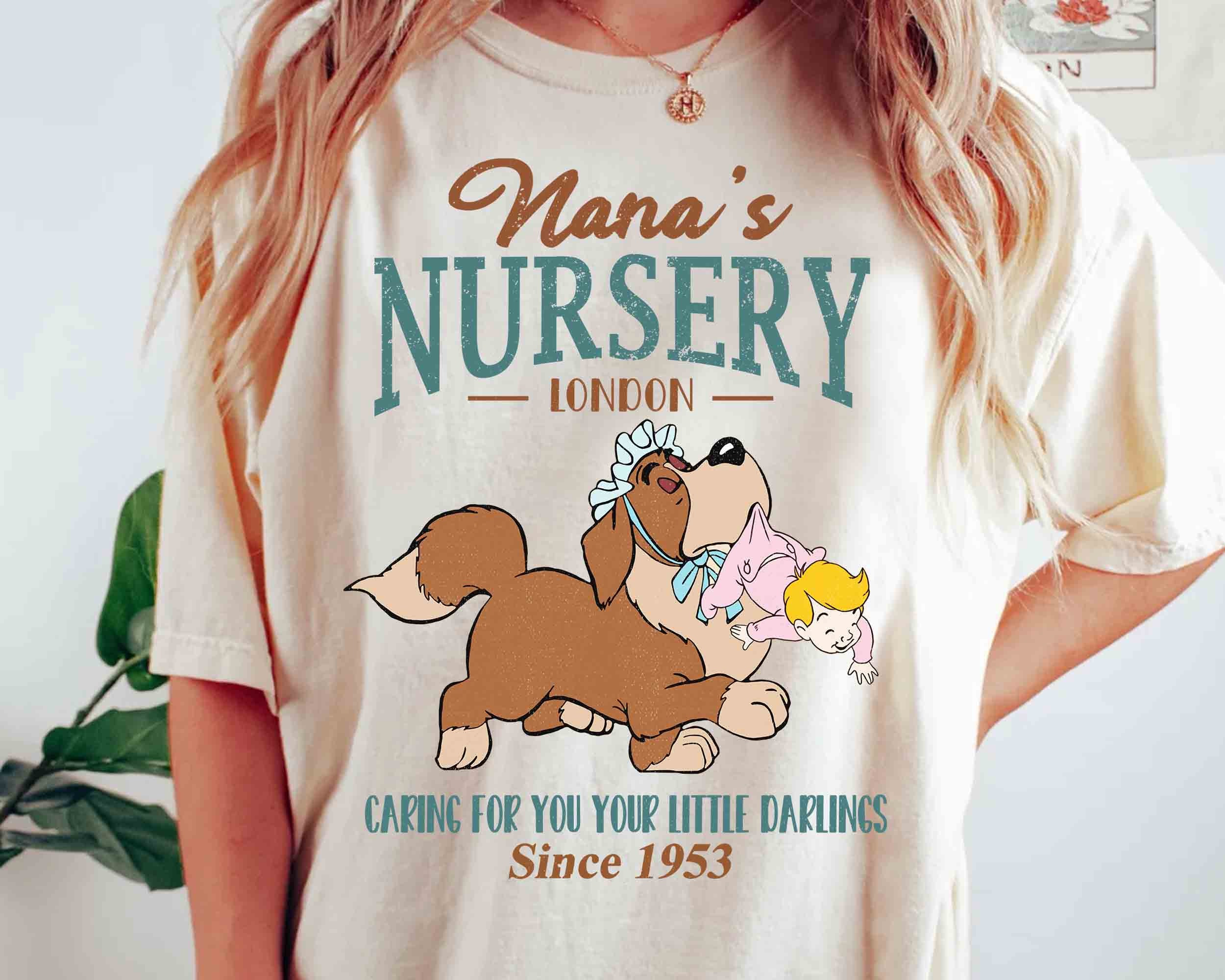 Disney Peter Pan Nanas Nursery Caring For Your Little Darlings Retro Shirt