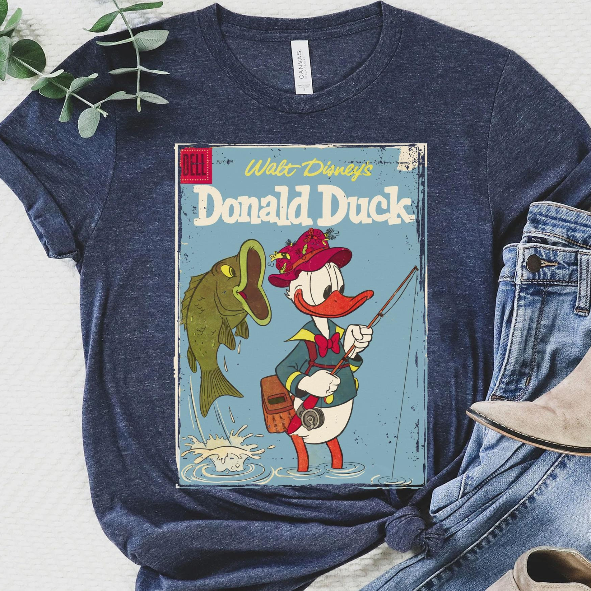 Funny Donald Duck Bass Fly Fishing Disney T-Shirt, Disney Shirt, Mickey Mouse Shirt