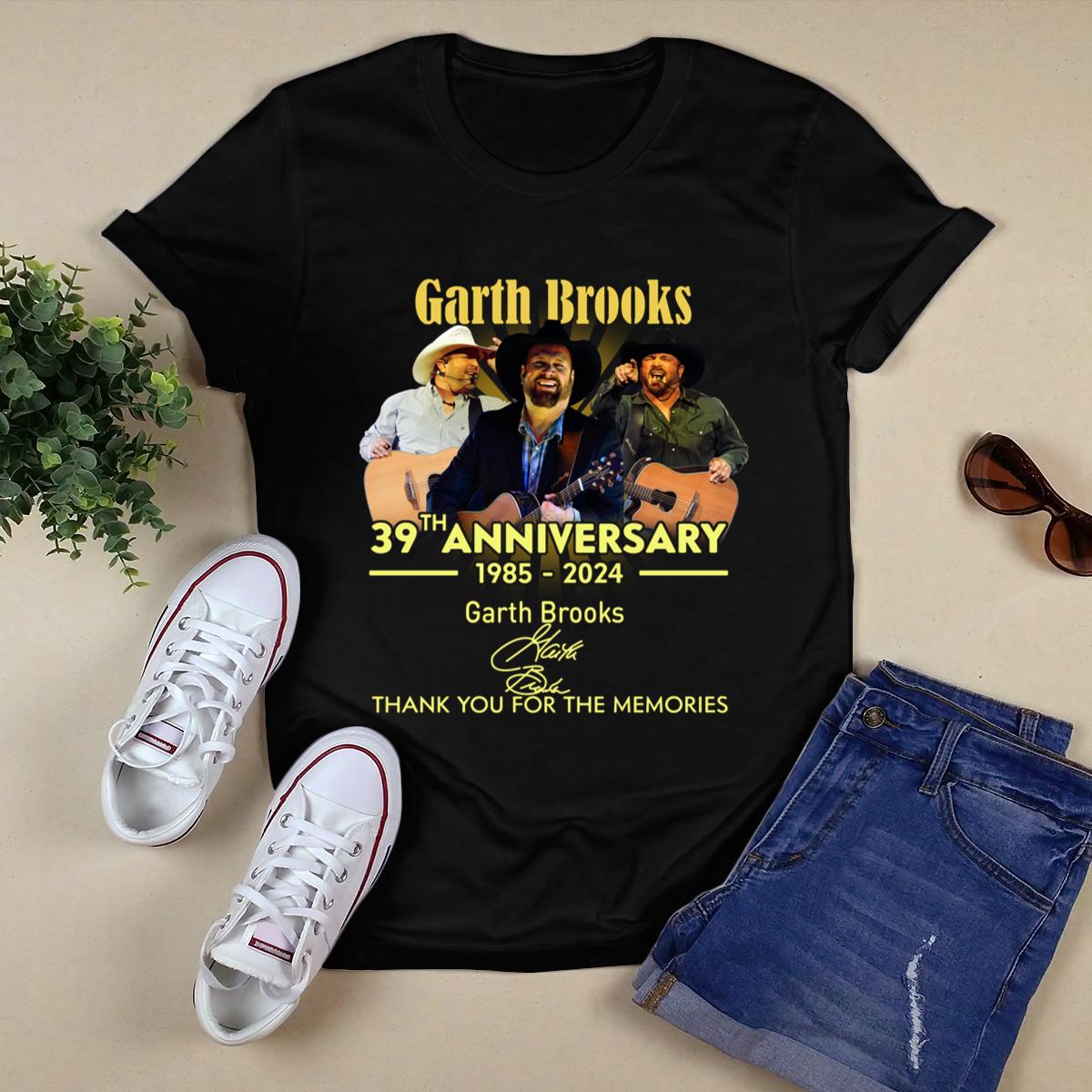 Garth Brooks 39Th Anniversary 1985 2024 Signature Shirt,Tour 2024 Shirt 