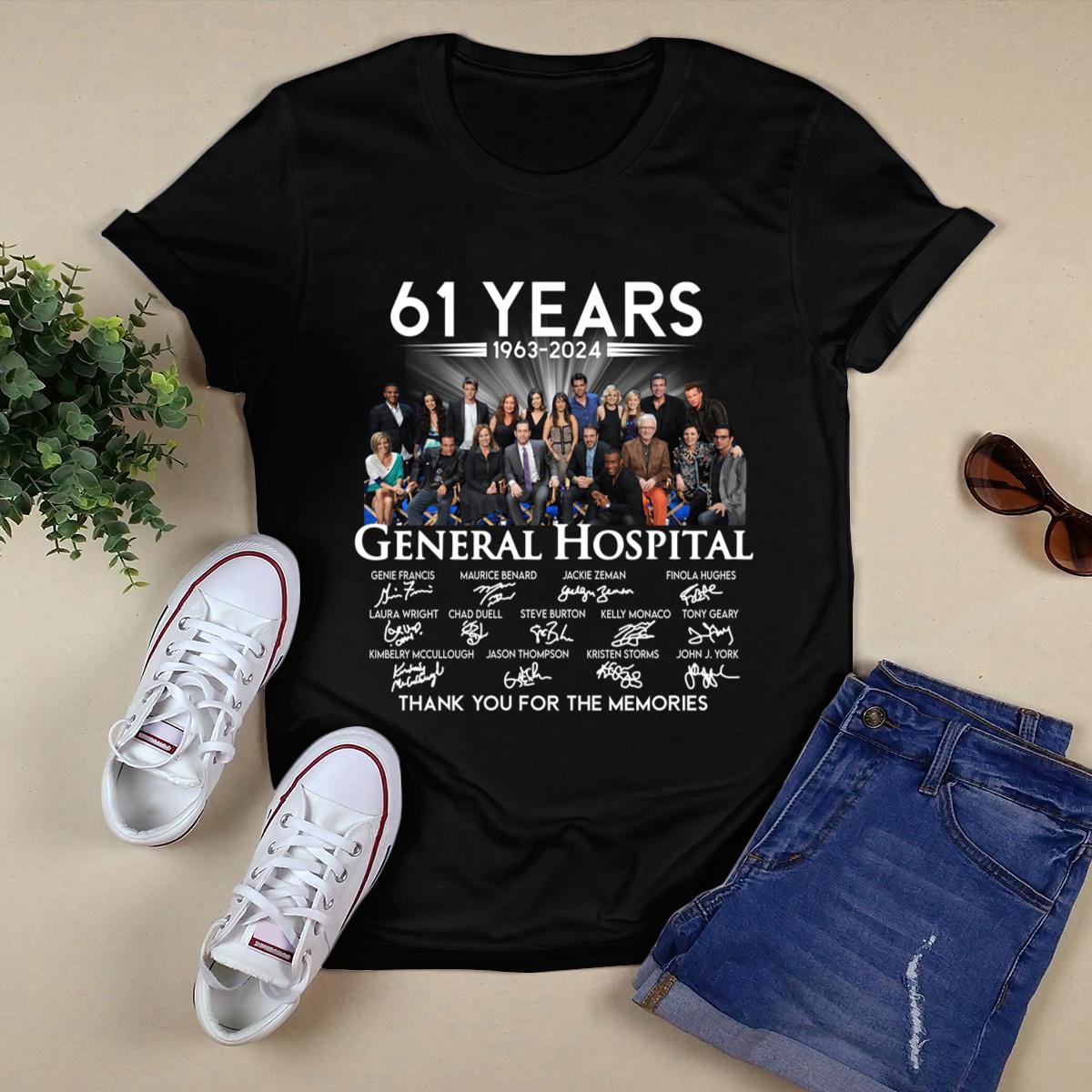 General Hospital 61 Years 1963 2024 Signature Shirt,Tour 2024 Shirt 