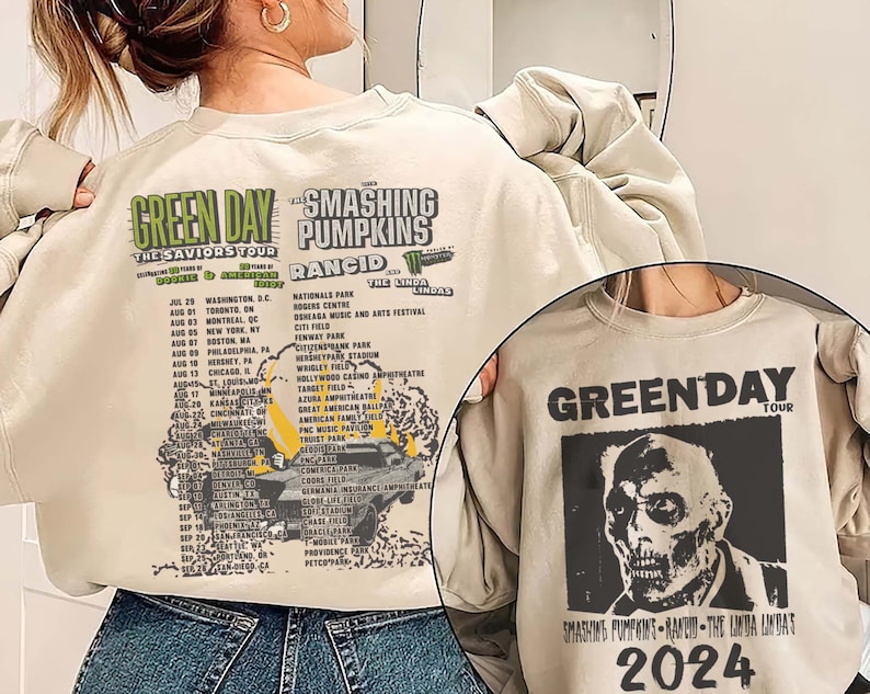 Green Day Tour 2024 Sweatshirt, Green Day Merch 2024 Sweatshirt