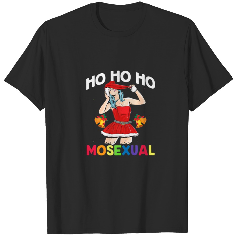 Ho Ho Ho Mosexual Lgbt Pun Mrs Claus Lesbian Pride T-Shirt