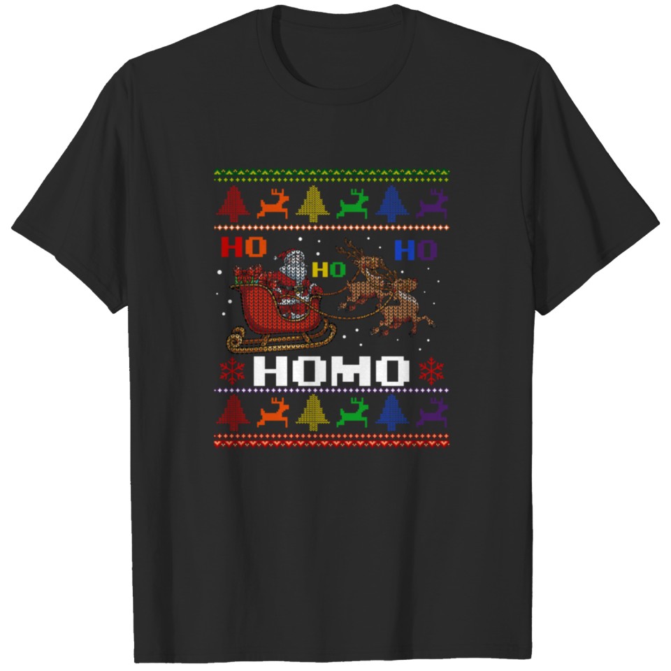 Ho Ho Homo Frohe Weihnachten Lgbt Gay Regenbogen S T-Shirt