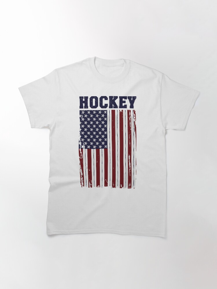 Hockey America Usa Grunge Flag Classic T-Shirt July 4Th Tshirt, July 4Th Tee, Independence Premium Shirt