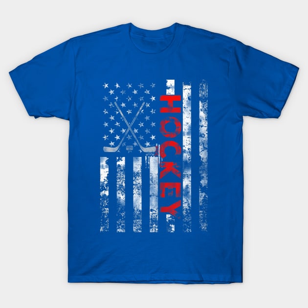 Hockey Usa Flag Patriotic T-Shirt July 4Th Tshirt, July 4Th Tee, Independence Premium Shirt