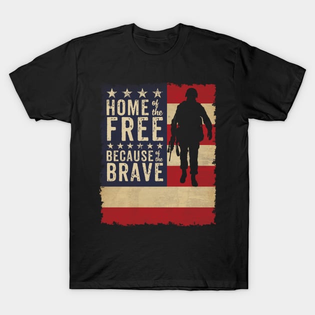 Home Of The Free Because Of The Brave Patriotic T-Shirt July 4Th Tshirt, July 4Th Tee, Independence Premium Shirt