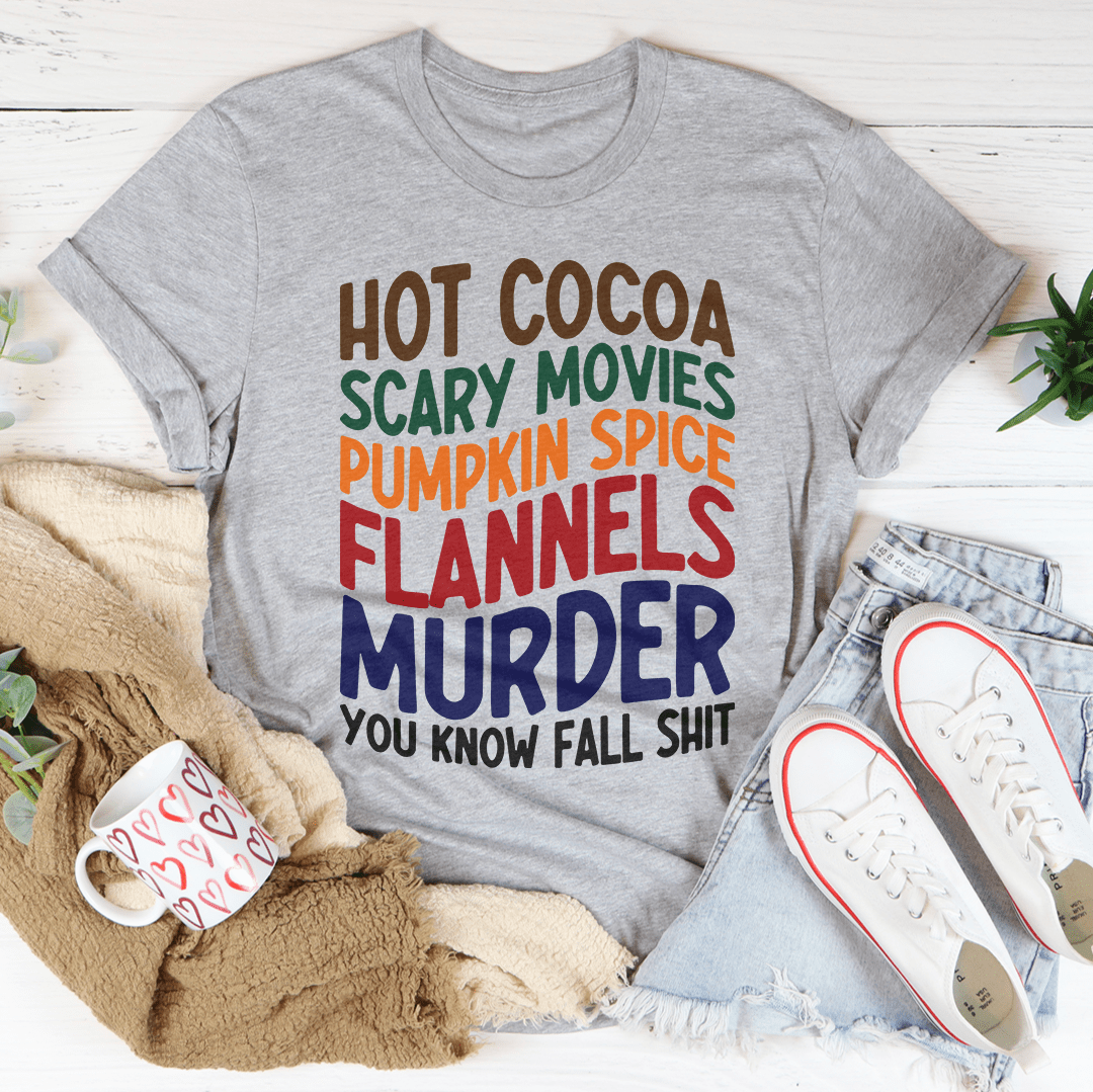 Hot Cocoa Scary Movies Pumpkin Spice Flannels Shirt ? Unisex/Women