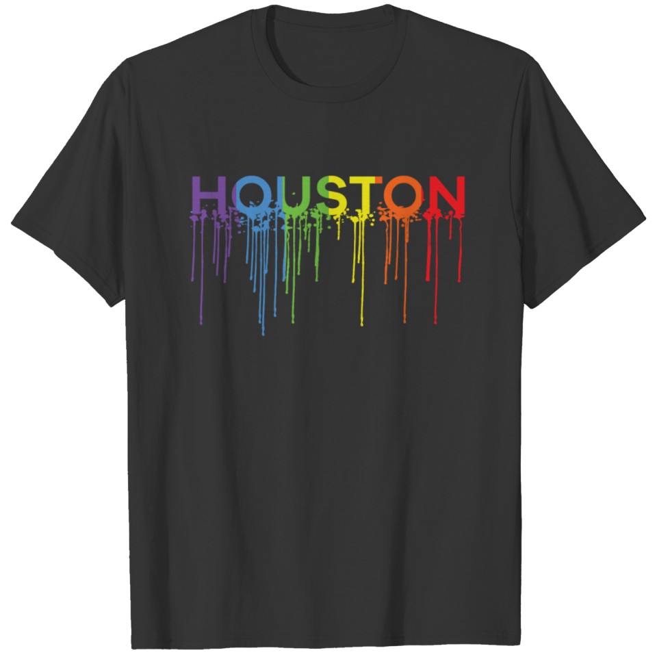 Houston Texas Rainbow Wet Paint Gay Lesbian Lgbt T Shirts